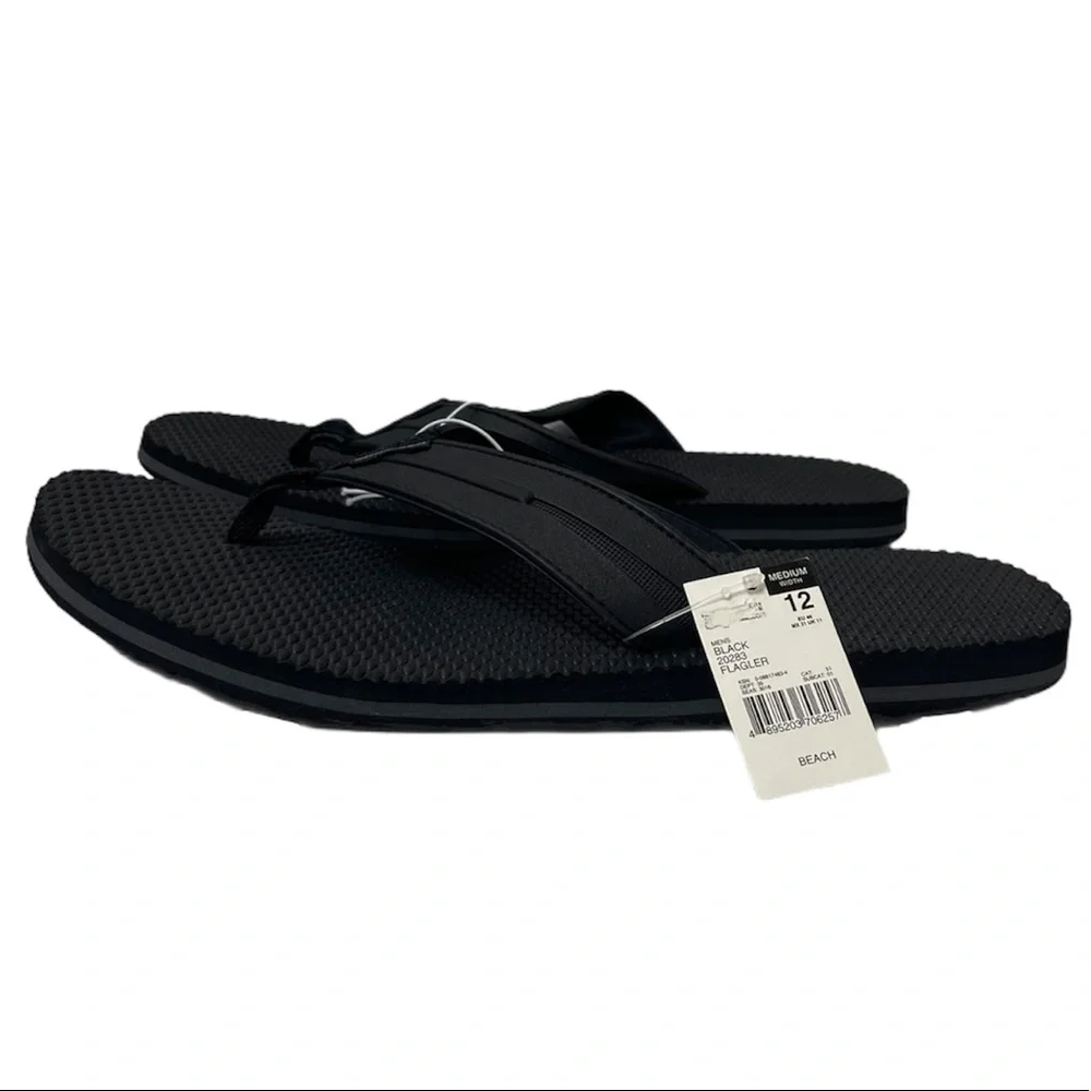 Black Flip Flop Beach Sandals Mens Size 12